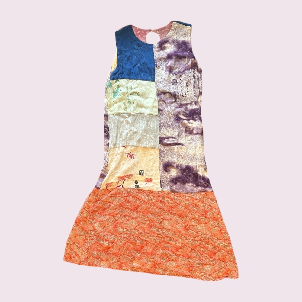 Spice by Coriander Free Size oriental patchwork dress made in Indonesia